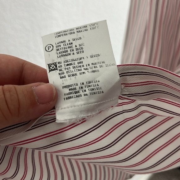 Versace Collection Striped Button Down Embroidered Logo Men's Shirt - Picture 11 of 11